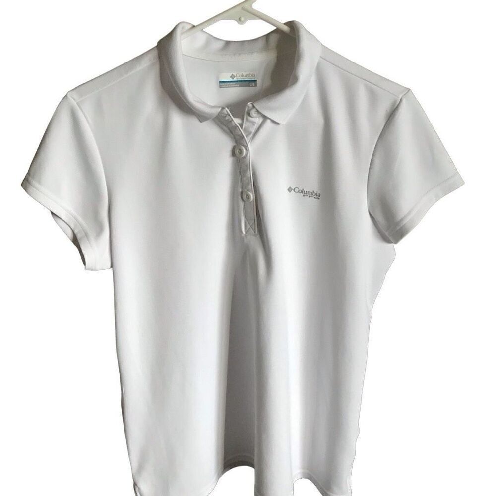 Columbia women’s PFG fishing shirt polo short sleeve white